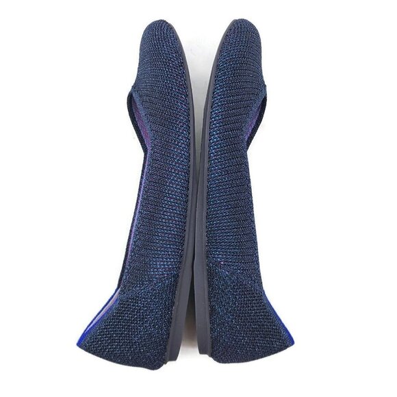 New Rothy's The Flat Metallic Lattice Stitch Womens 10.5 Black Friday - Picture 4 of 7